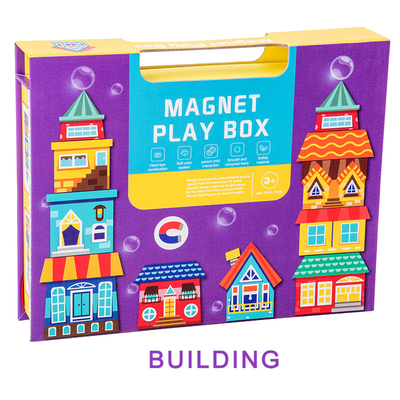 ตัวต่อจิ๊กซอว์แม่เหล็กสำหรับเด็กก่อนวัยเรียน Magnet Play Box Building Blocks