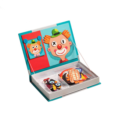 OEM Crazy Faces Magnetic Book จิ๊กซอว์ไม้กล่องเล่นสำหรับเด็ก 3 ขวบ