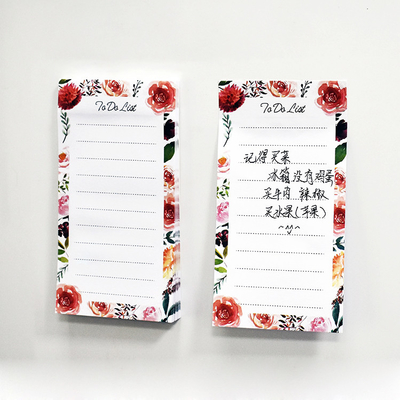 ดอกไม้ที่กำหนดเอง Magnetic ตู้เย็น Notepads Family Planner
