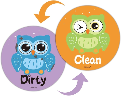 OEM Animal Owl แม่เหล็กทำความสะอาดป้ายสติกเกอร์พลิกสกปรกสติกเกอร์ล้างจาน Clean Dirty