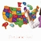 44 ชิ้น Magnetic USA แผนที่ Puzzle สนุกภูมิศาสตร์สำหรับเด็กอายุ 4+